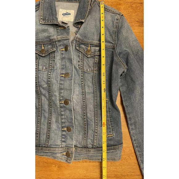 Old Navy Trucker Jean Jacket Sz XS Blue Stretch Denim Light Wash EUC - Picture 5 of 6